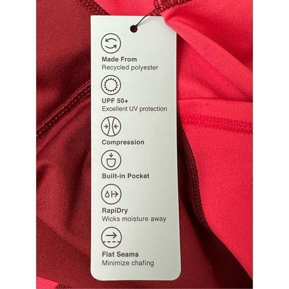 Ideology Women’s High Rise Side Pockets Colorblock 7/8 Leggings Red Pear Size XL - Picture 9 of 11